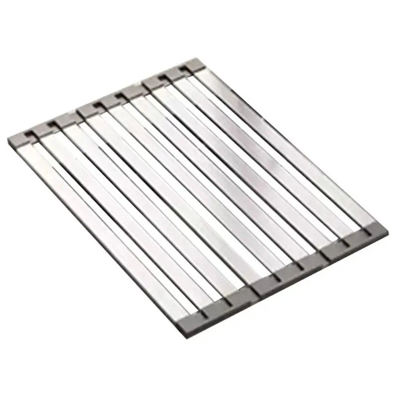 Y50A-Stainless Steel Dish And Dish Rack Set- Kitchen Sink Bowl, Drain Basket, Foldable And Retractable Storage Rack