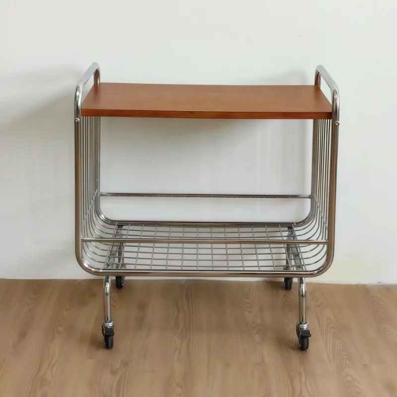 Мобильный телефон с колесным краем, несколько мест для хранения из нержавеющей стали, средневековая тележка для хранения в гостиной, простой журнальный столик в скандинавском стиле