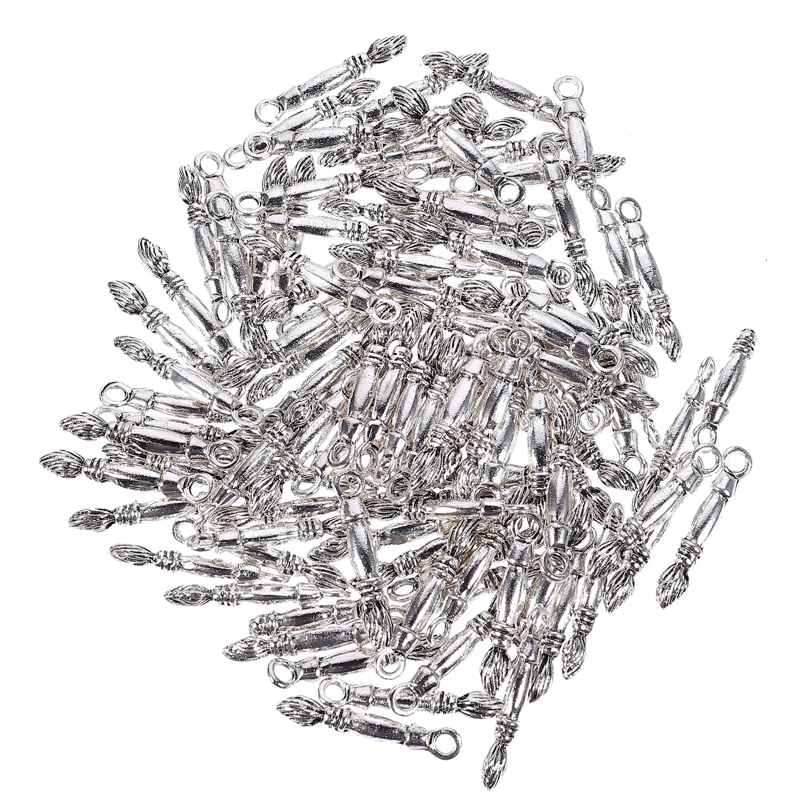 100Pcs Writing Pen Shaped Charms DIY Necklace Pendant Jewelry Making Material Alloy Keychain Pendants Alloy Jewelry Charms