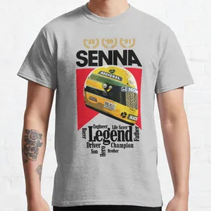 Ayrton Senna Helmet The Legend Formula 1 F1 Drive To Survive 100% Cotton T -Shirt Printed for Men Clothing Plus Size 8 Main Sales Ayrton Senna Helmet - №7