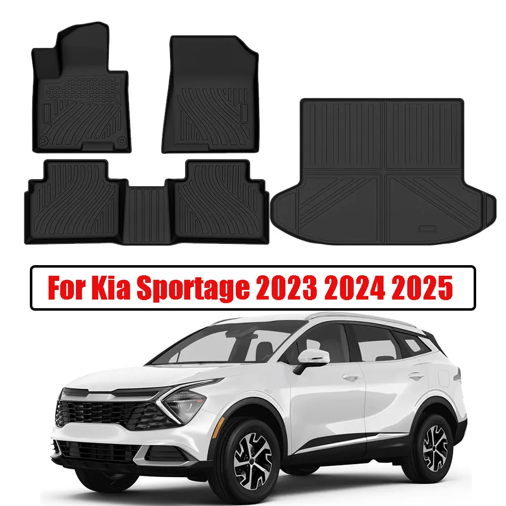 

Floor Mats for Kia Sportage 2023 2024 2025 Accessories Floor Mats 2 Row Liner Set All Weather TPE 3D Floor Liners&Rear Cargo Mat