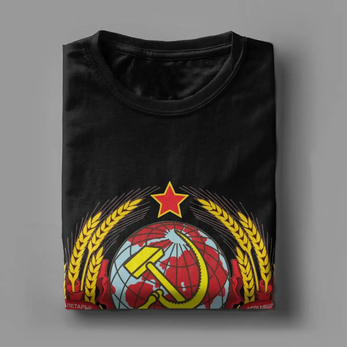 Men Women T-Shirt CCCP Soviet State Crest Vintage Cotton Tees Russia Army Military T Shirts Crew Neck Clothing Gift Idea
