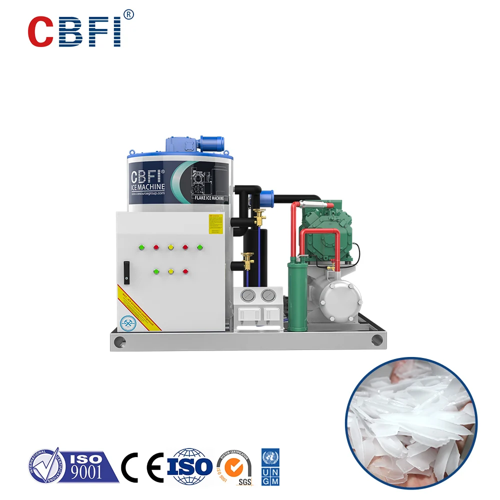 Automatic Edible Ice Flake High Reliable Industrial 3 Ton Stainless Steel Salt Water Flake Ice Machine For Fishing Boat