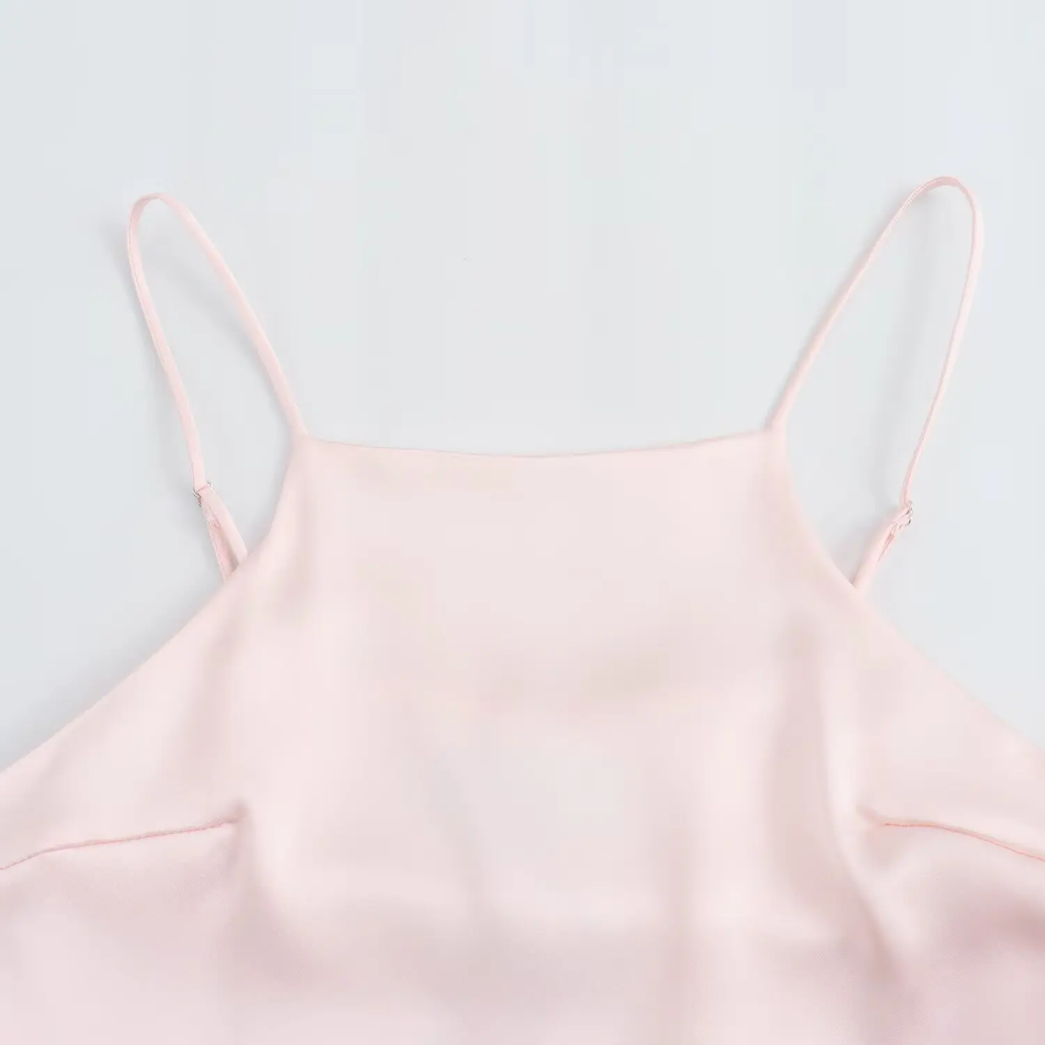 Dames zomer nieuwe stijl ruches zoom satijn voelt elegante zoete vierkante hals jarretel mini-jurk