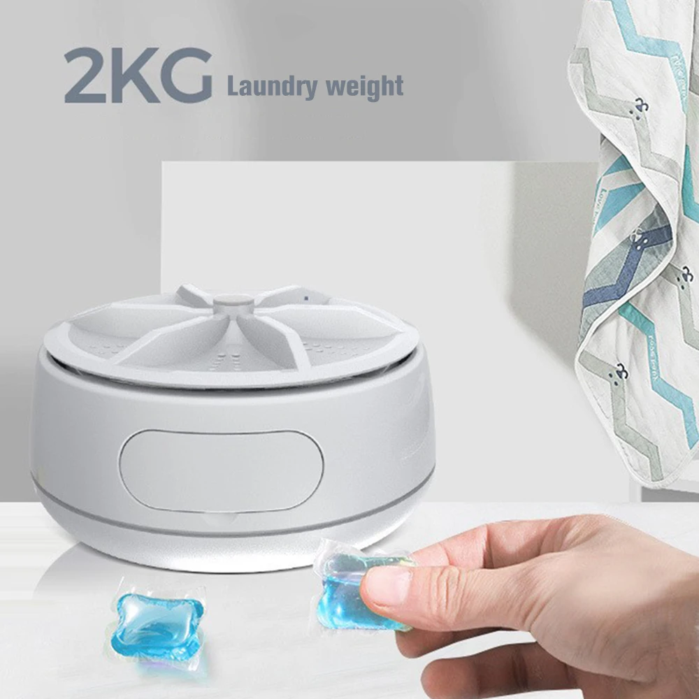 Turbo Ultrasonic Washing Machine Mini Portable Travel Washing Machine Usb Underwear Washer For Home Business Travel