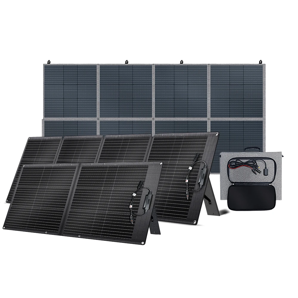 CTOLITY 100W 200W 400W ETFE Faltbares Solarpanel Solarenergiesystem Tragbares Solarladegerät für Solargenerator Camping Yacht Van Wohnmobil und Autarkes Leben Notstromversorgung für Zuhause