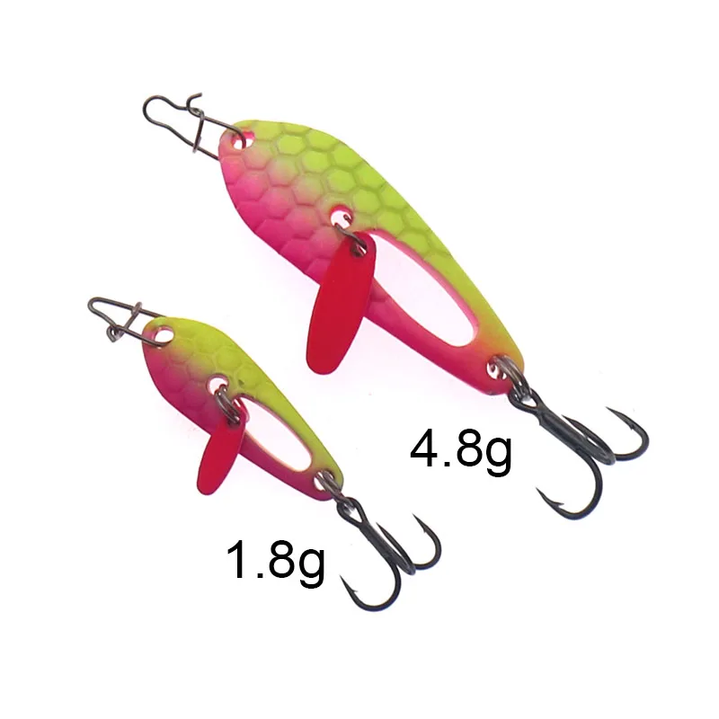 1Pcs Fishing Lure Metal Spoon 1.8g  4.8g Noise Sequin Paillette Carp Bass Artificial Hard Fishing Baits With Treble Hook