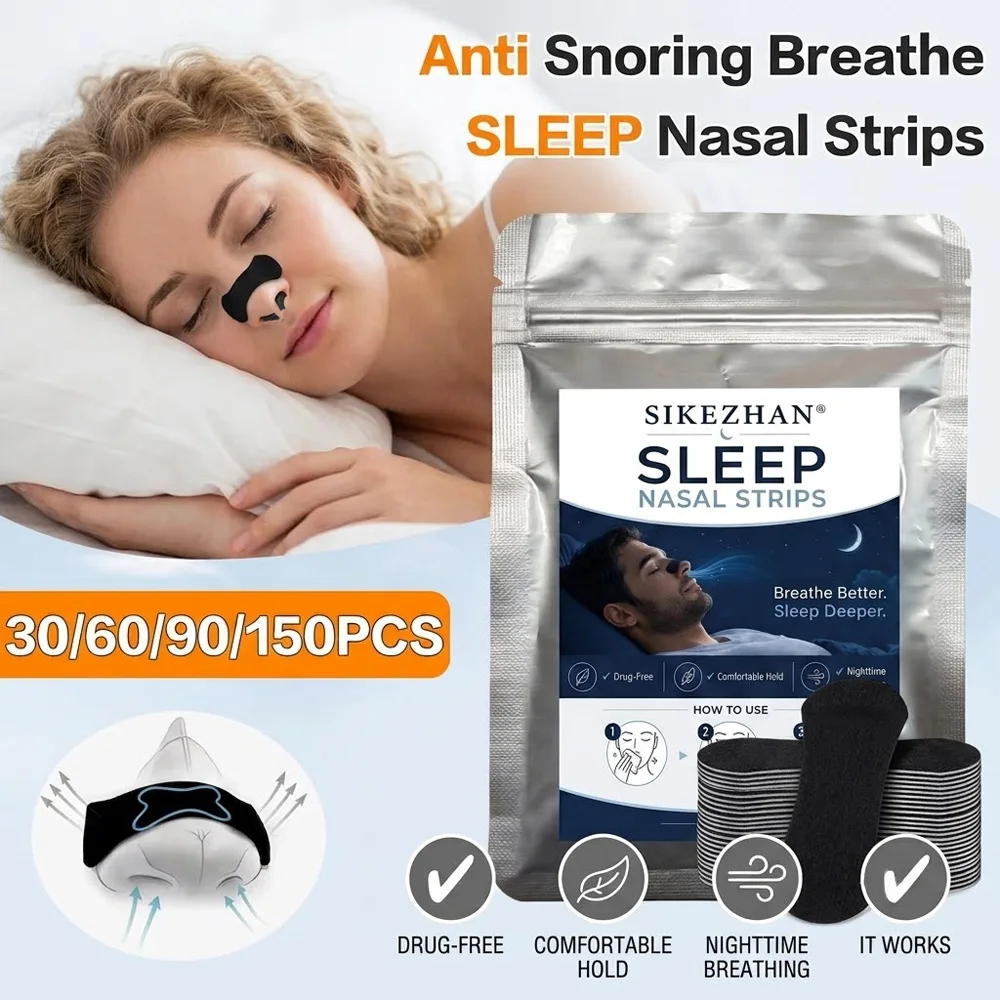 Anti Snoring Sleep Nasal Strips Better Breathing Nose Strips for Sleeping Nighttime Relief Care Accessories Equipment Tools Pack