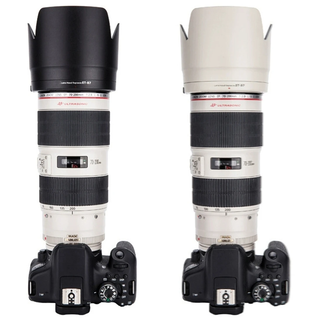 كاميرا عدسة هود ظلة قناع أبيض أسود ضوء درع غطاء غطاء لكانون EF 70-200 مللي متر f/2.8L IS USM III II العدسات ET-87
