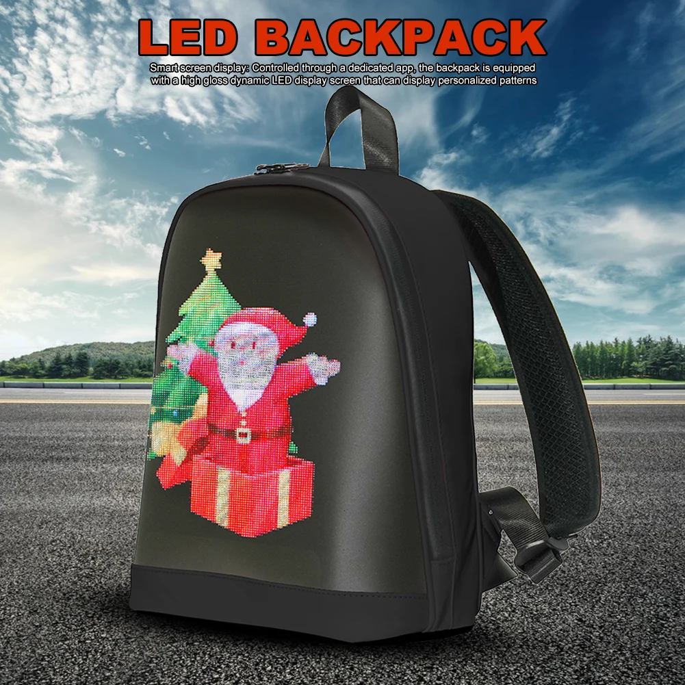 LED Advertising Backpack APP Control Motorcycle Backpack Waterproof Advertising Business Bag for Outdoor Travel