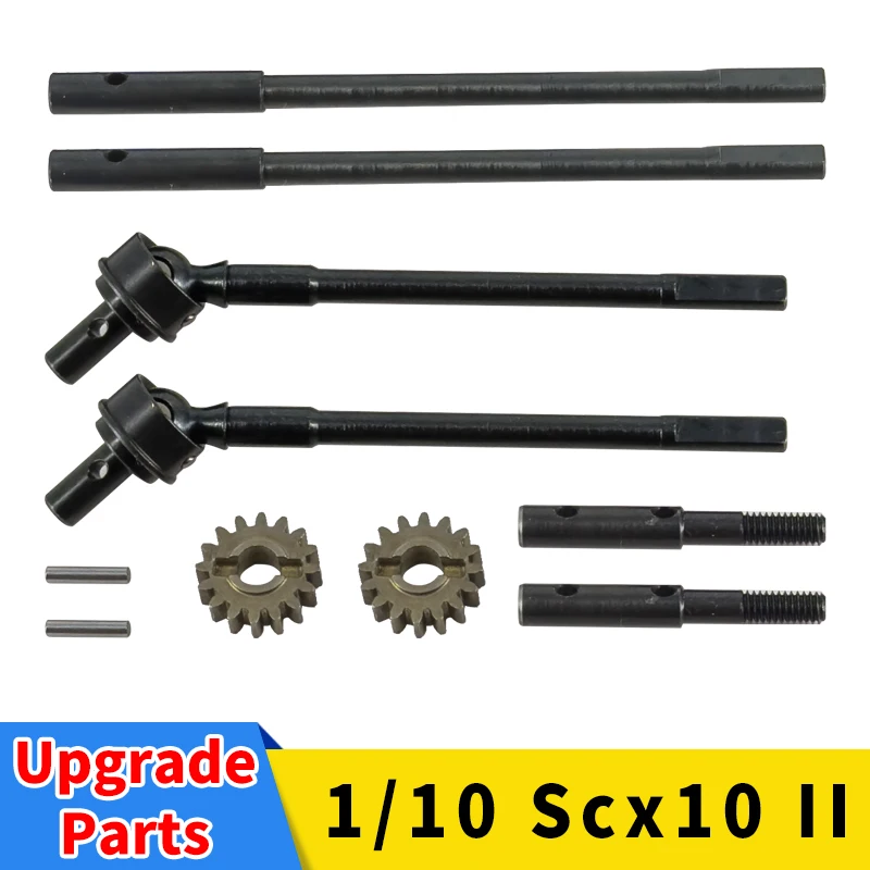 axial scx10 ii 2 upgrades Parts Metallic Front Rear Axle CVD Drive Shaft Portal Axles For 1/10 SCX10 I RC CAR Accessories