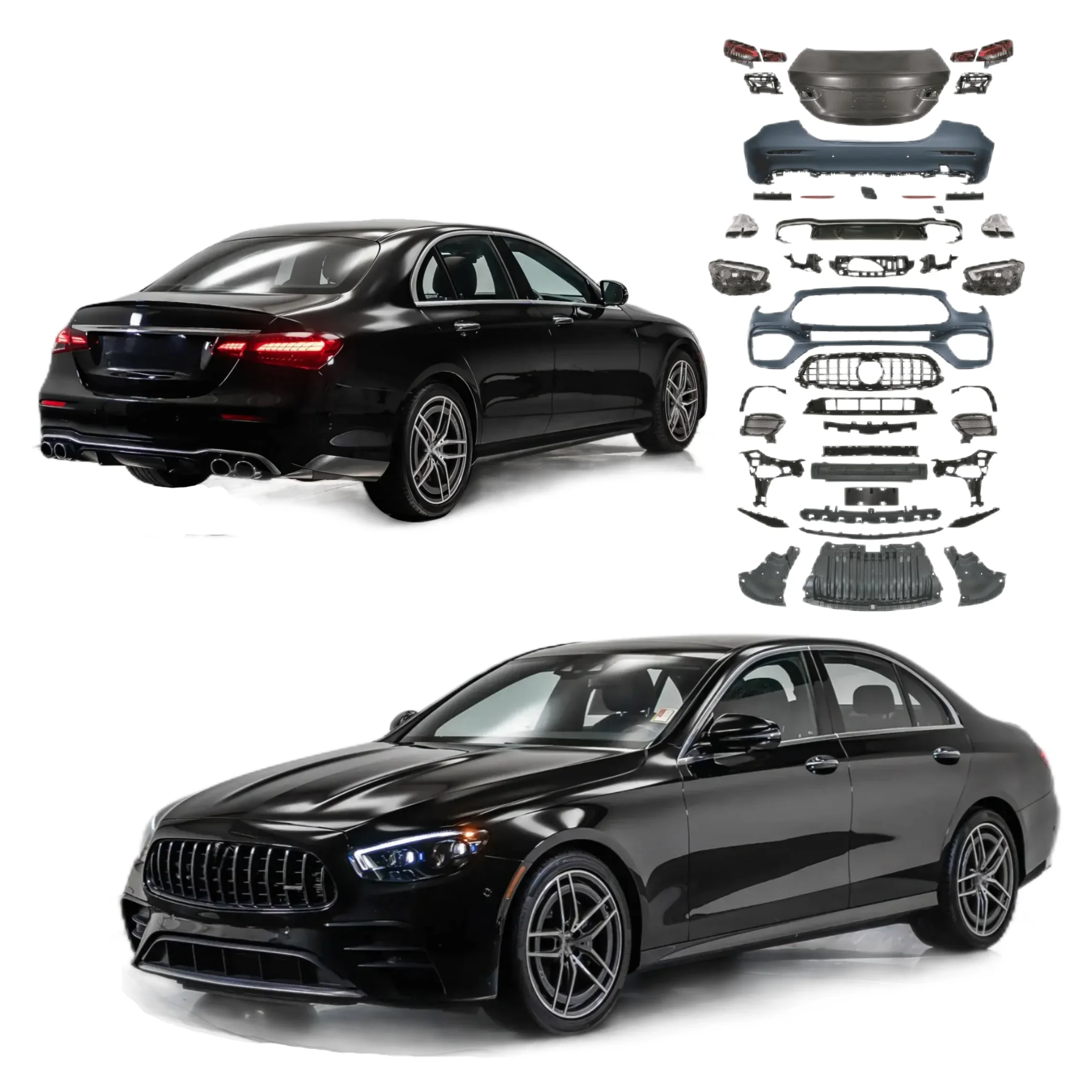 

Factory Hot Selling Bodykit for W213 E-Class 2016-2020 Upgrade to W213 2023+ E63 Bumper Grille Spoiler Taillight Plug