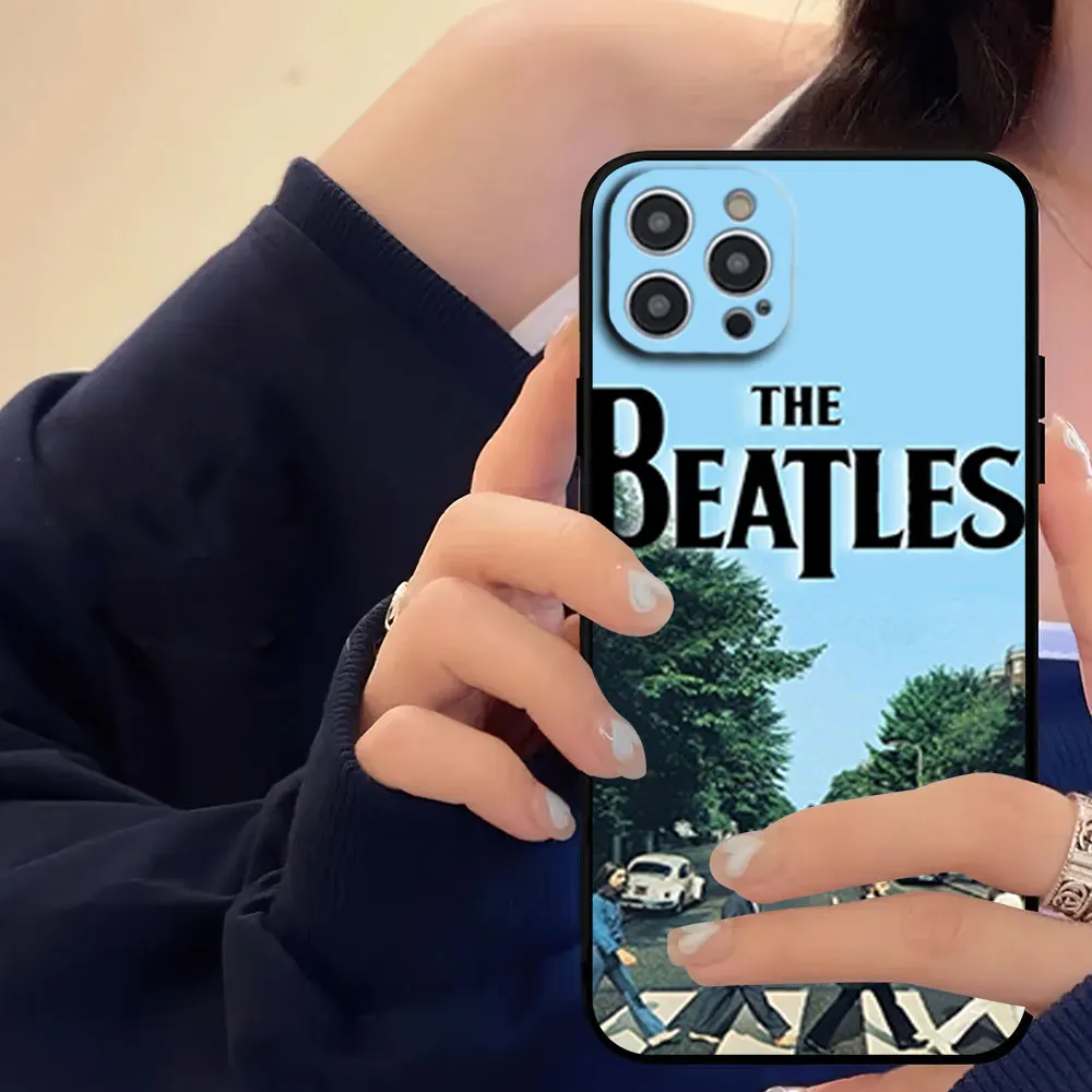 Band The B-Beatles Abbey Road Phone Case For iPhone 16 11 12 13 14 15 Pro Max Plus Black Soft Shell