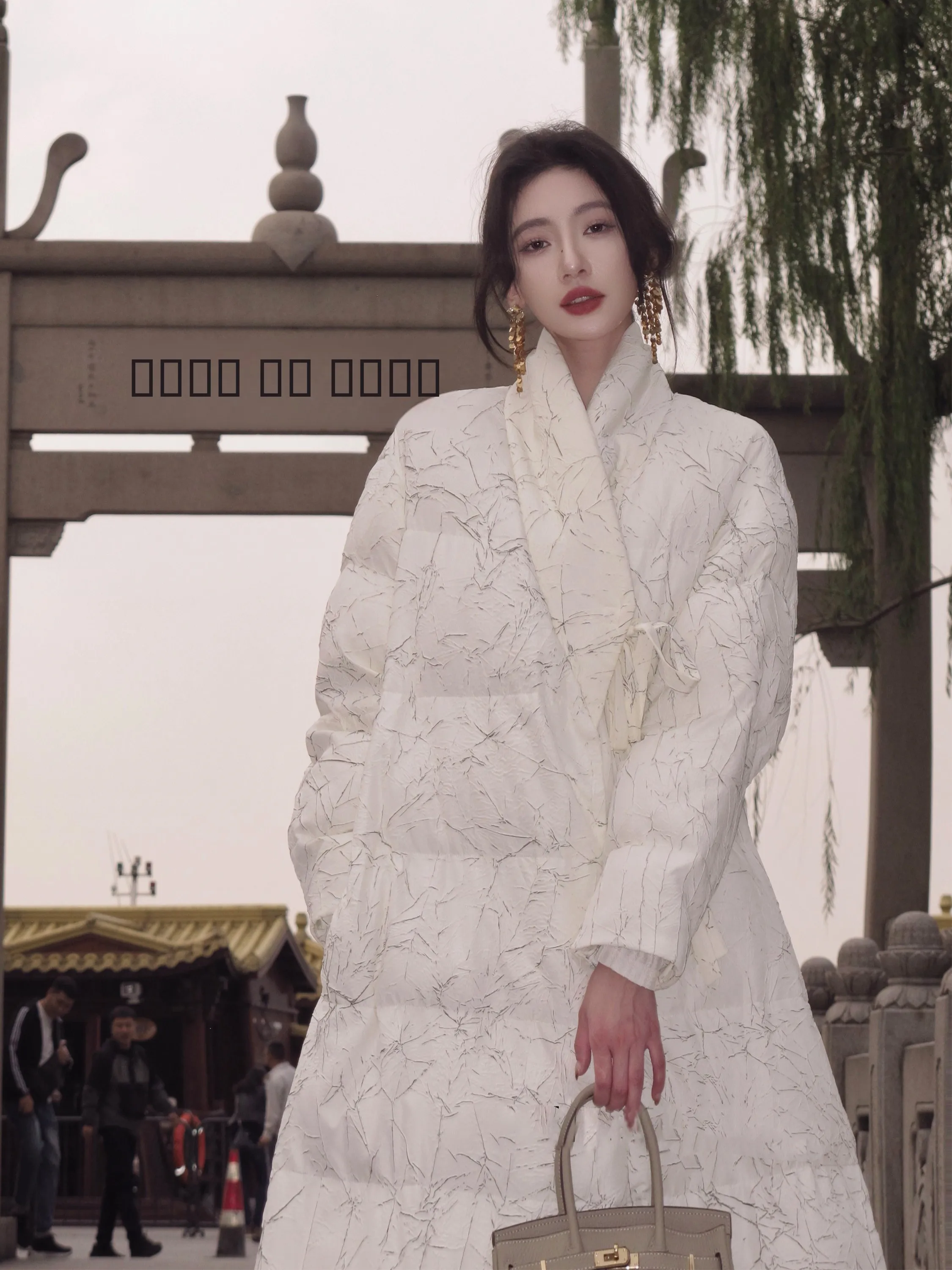 

Новое китайское длинное хлопковое пальто для женщин, зимнее, ультрамодное, с капюшоном, двустороннее, на пуговицах, с вставками из норки