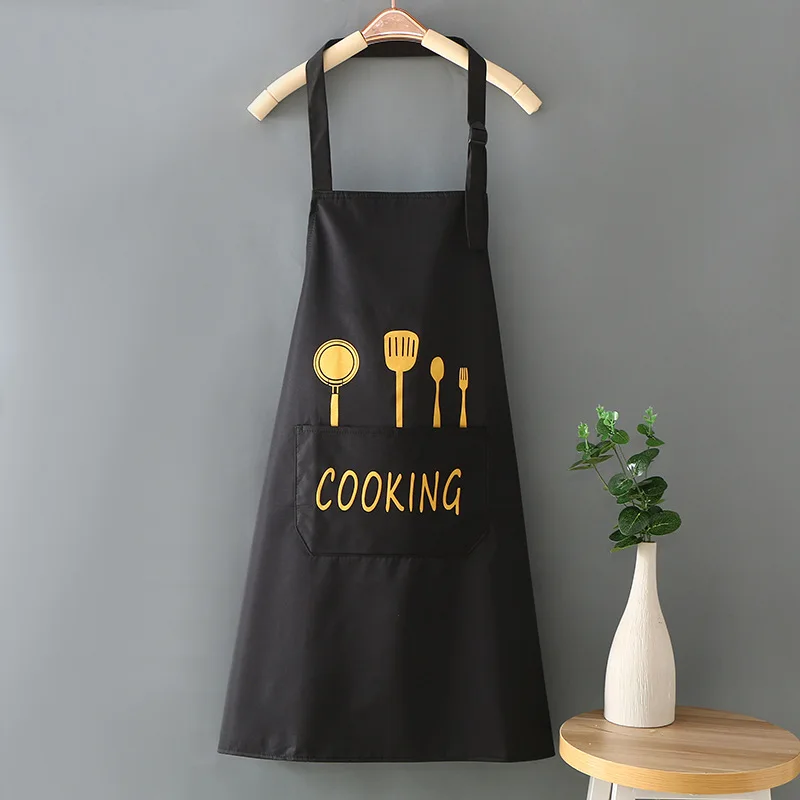 Apron for Home Kitchen Waterproof and Oil-Proof Adult Male and Female Couple Style Cooking Work Clothes Light and Thin