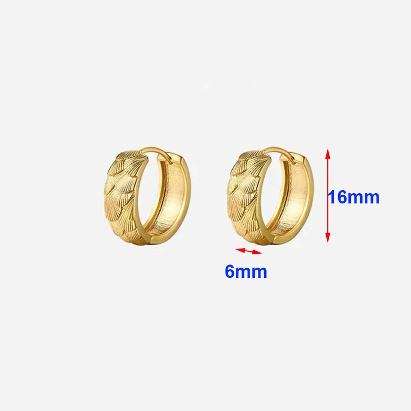 Real 925 Sterling Silver 18K Gold Fish Scale Stud Earrings For Women Cute Fine Jewelry Small Niche Luxury Accessories