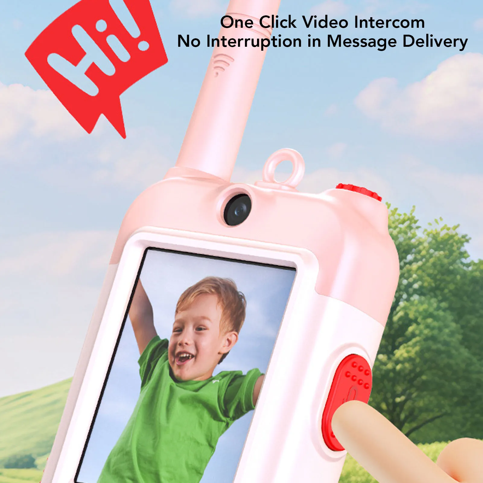 HD Handheld Video Intercom 2PCS Kids Video Intercom Wireless for Children Outdoor Play Pink Blue Kids Handheld Video Intercom