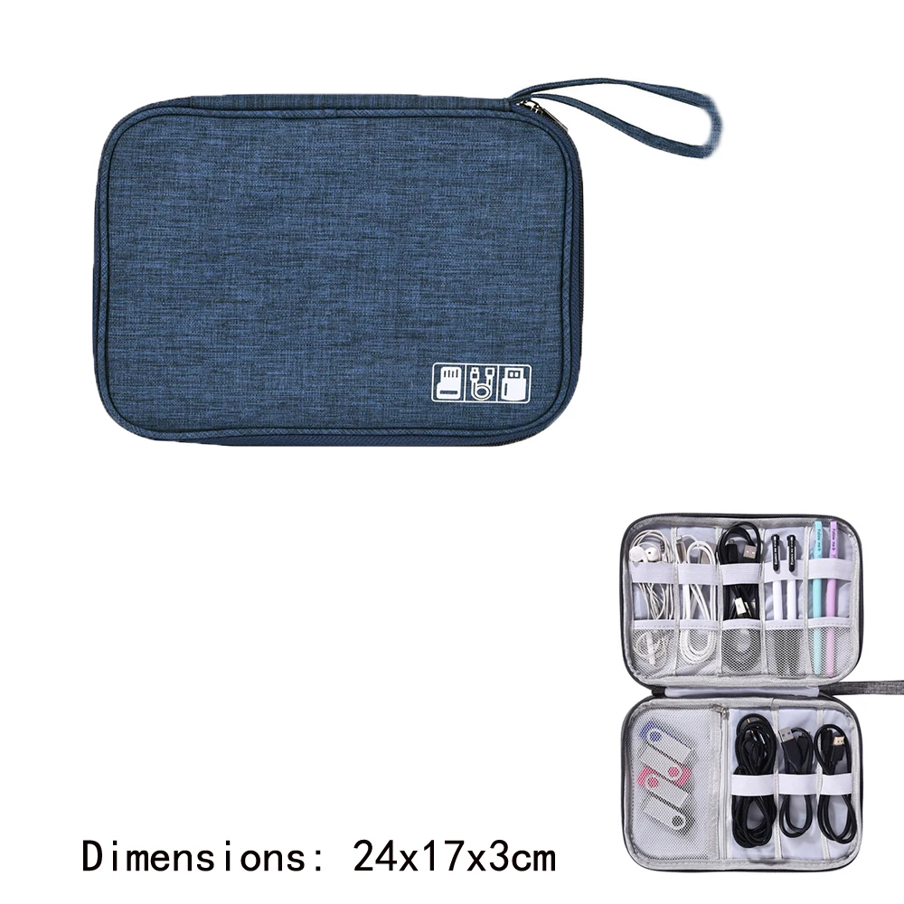 Draagbare reiskabel organizer case kabel opbergtas waterdichte digitale elektronische accessoires organizer voor USB-oplader plug