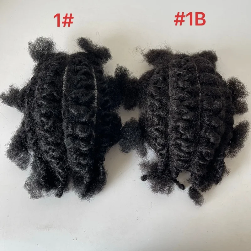 قطع الشعر الهندي البكر البشري # 1b أسود اللون الثعلب أقفال الضفائر الشعر المستعار 8x10 وحدة الدانتيل الكامل للرجال السود