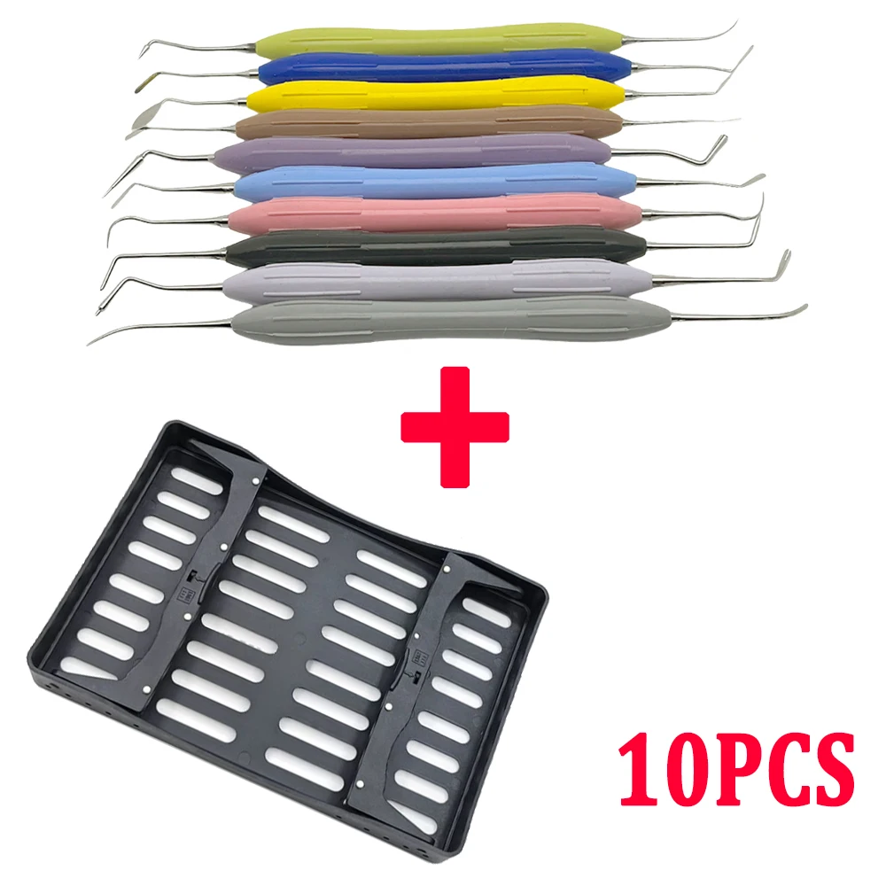 10Pcs/Set Dental Composite Resin Filling Restorative Instruments Silicone Handle Aesthetic Restoration Dentist Resin Filler Tool
