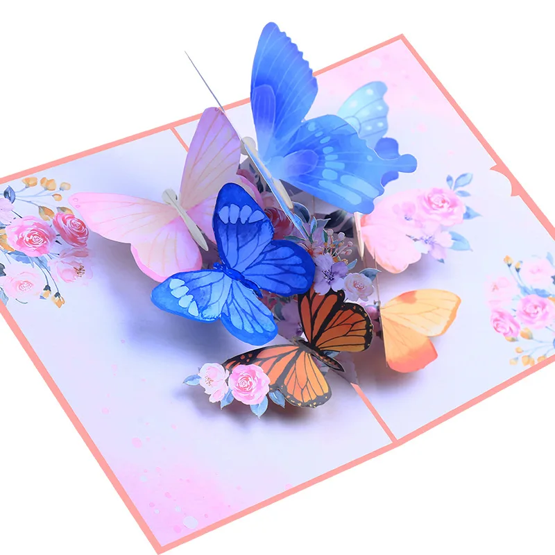 Creative Color Printing 3D Butterfly Greeting Card Fragrance Butterfly Cards 3d Popup Greeting Card Luxury Holiday Greeting Card