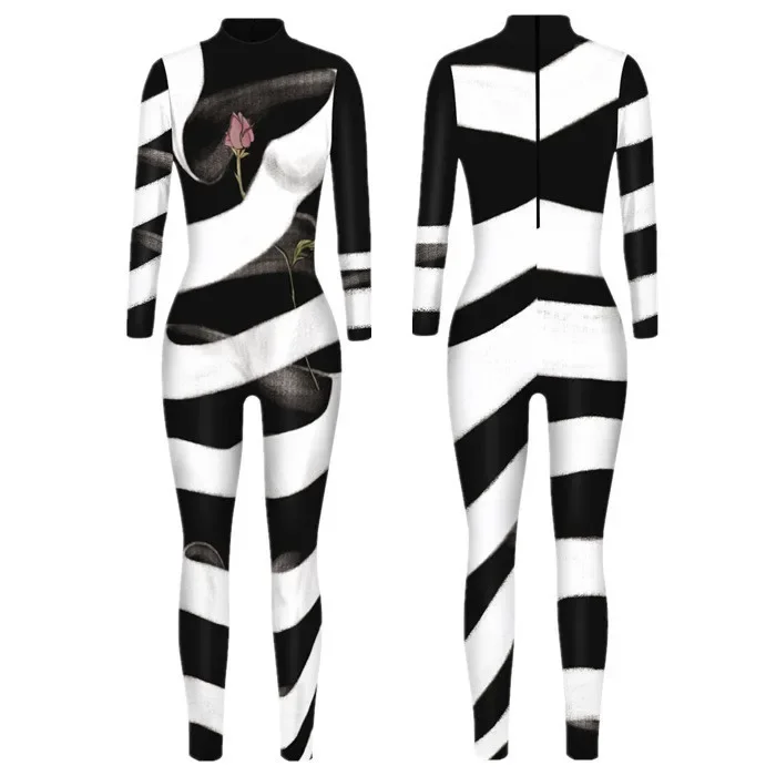 Unisex Cyber Punk 3D Digitaldruck Halloween Party Rollenspiel Outfit Frauen Männer Cosplay Kostüm Karneval Overall