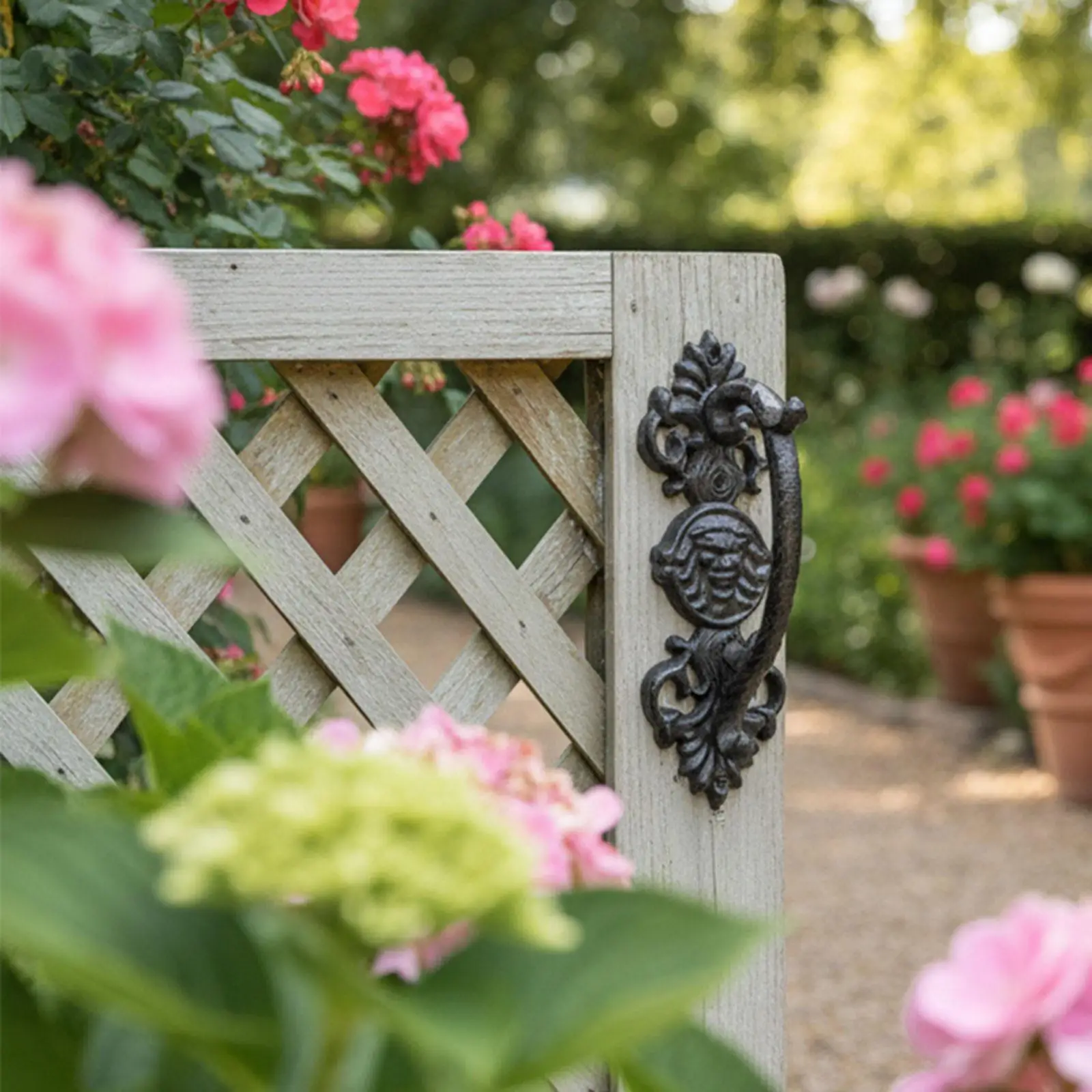 

Vintage Styled Cast Iron Door Handle Rustic Pull for Farmhouse Garden Gate and Barn Door Use