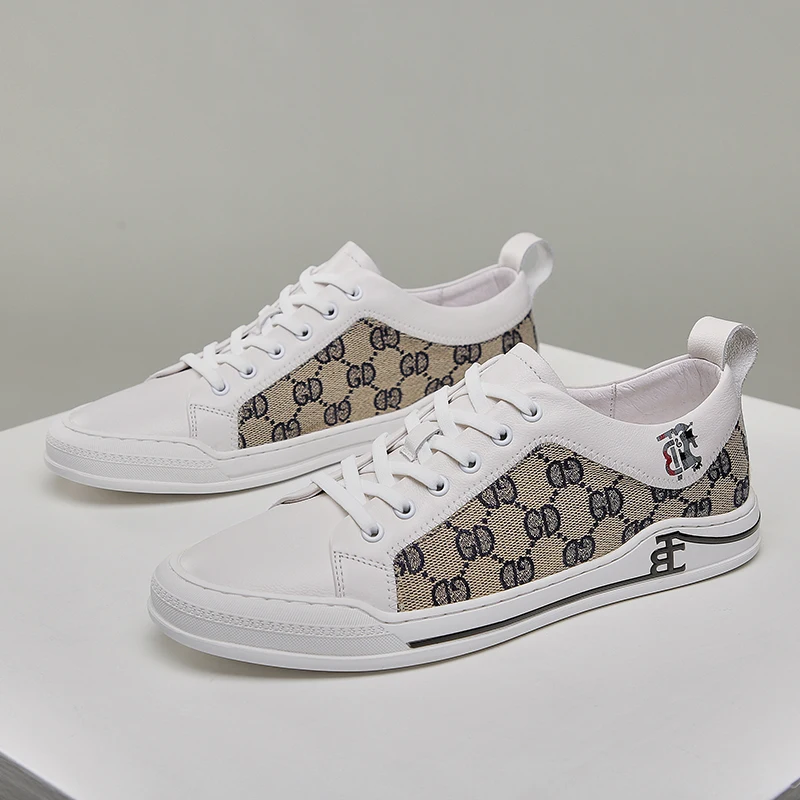 

Light Luxury Men's Shoes 2025 Spring and Autumn New Men's Genuine Leather Shoes Men's Trendy Shoes Versatile Low-Top Casual Snea