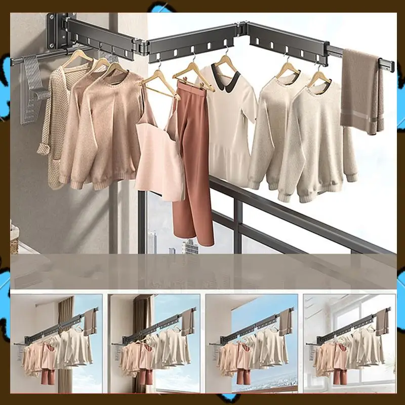 

Promotion! Wall-Mounted Clothes Drying Rack - Foldable Telescopic Household Clothes Drying Rod Design For Efficient Drying