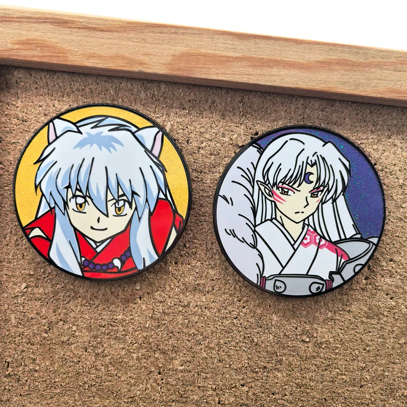 Anime Inuyasha Enamel Badges Sesshoumaru Pins Metal Pendant Japanese Manga Brooches for Bag Backpack Clothing Lapel Cosplay Gift