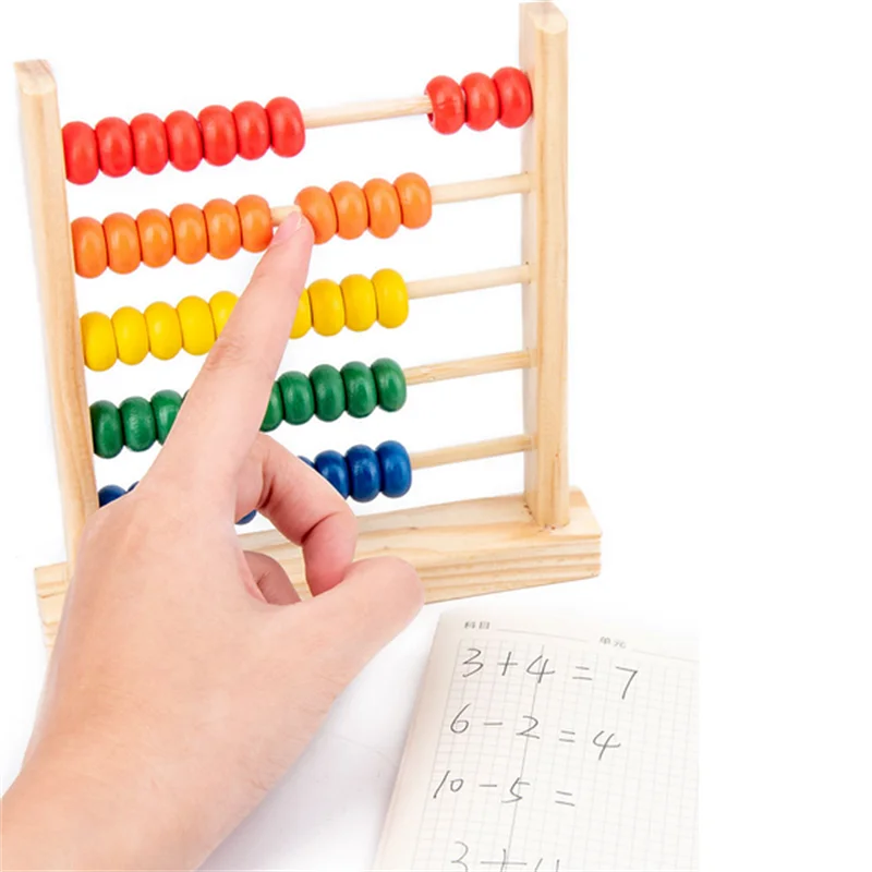 Gỗ Mini Bàn Tính Trẻ Em Đầu Toán Học Đồ Chơi Số Đếm Tính Hạt Bàn Tính Montessori Đồ Chơi Giáo Dục