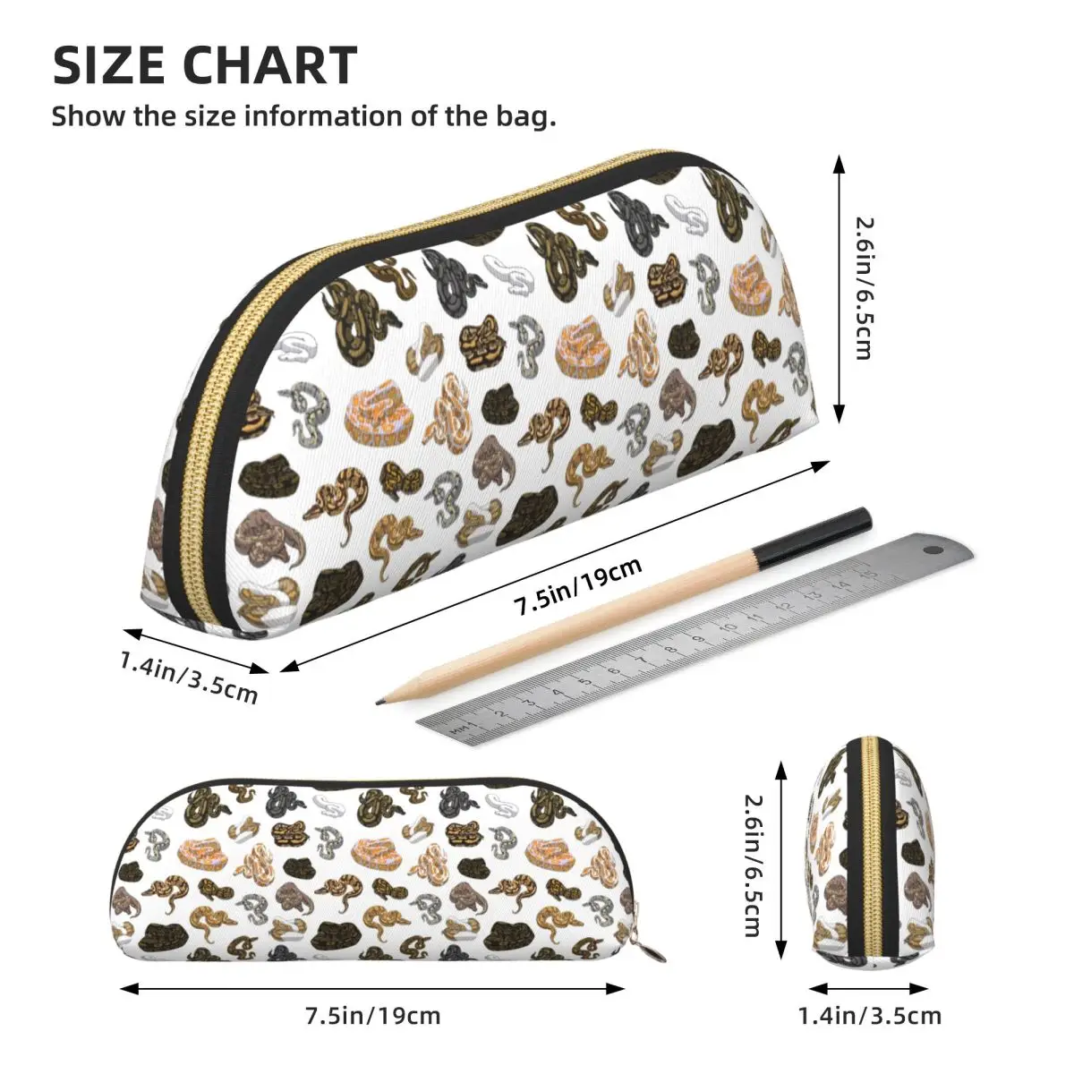 الكرة بيثون مورف الأفعى نمط مقلمة الحقيبة قلم رصاص تخزين لوازم مكتبية سعة كبيرة صندوق القلم حقيبة أقلام رصاص طالب