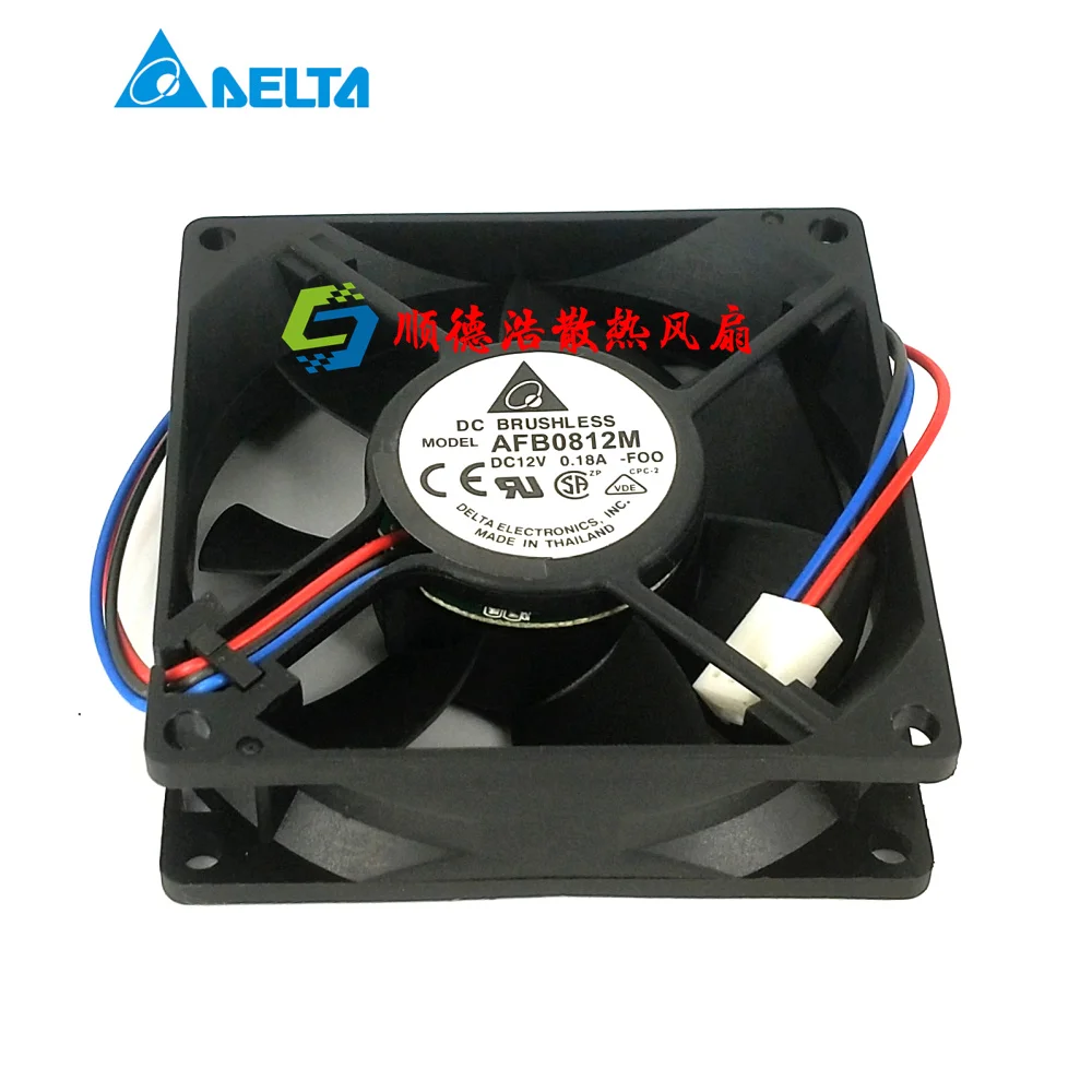 

Delta Electronics AFB0812M F00 DC 12V 0.18A 80x80x25mm 3-Wire Server Cooling Fan