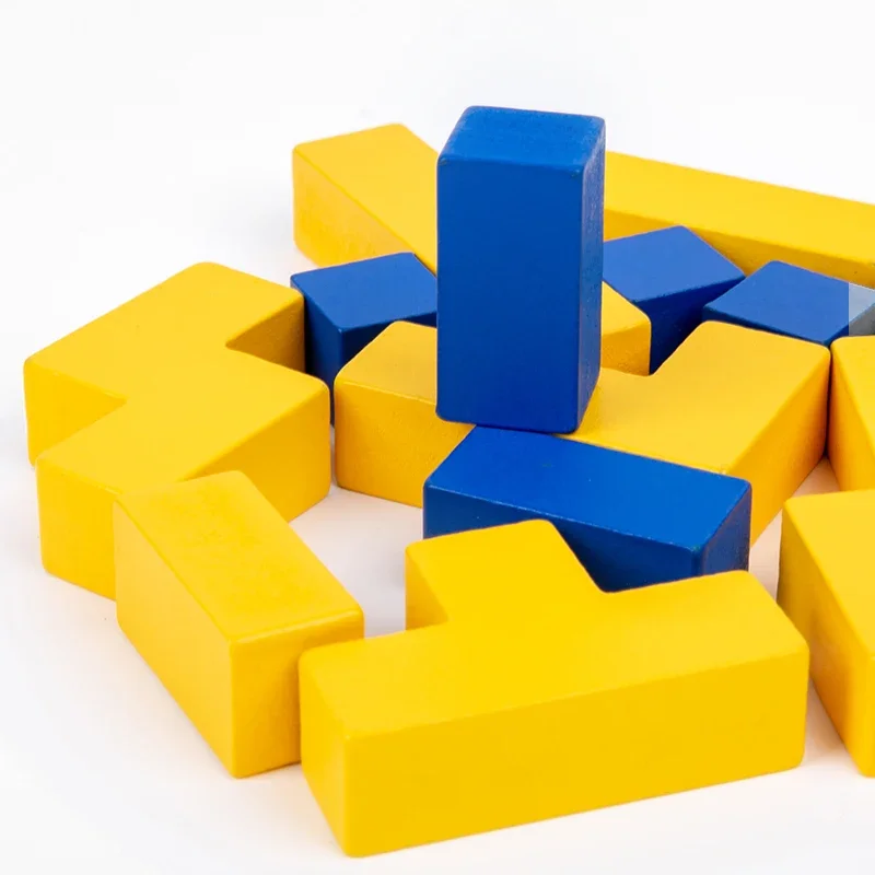 Blocos de madeira para crianças, brinquedos educativos para aprendizagem prática de estimulação da mente, jogo de mesa