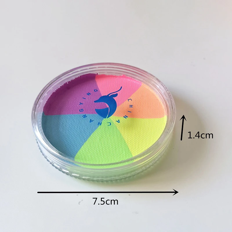 30g Face Paint Rainbow Split Cake Non-Toxic Water-Based Fluorescent For Christmas Party Makeup Body Painting Pigment