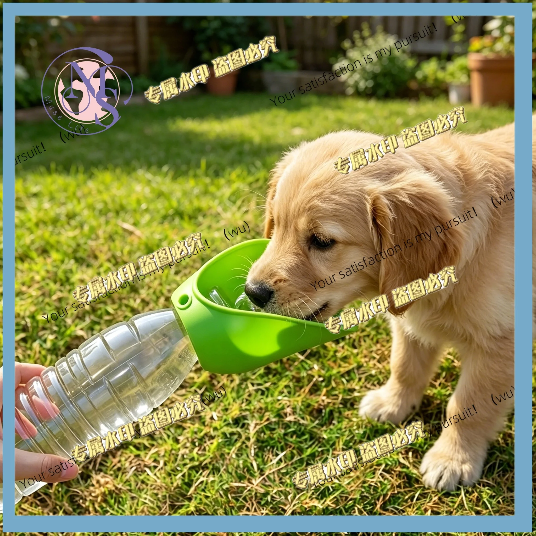 Silicone portable pet outdoor water dispenser, leak-proof and clean