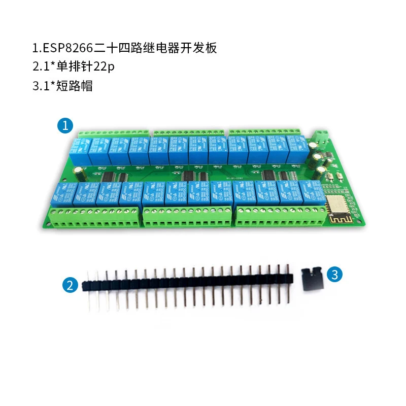 Modulo relè a 24 canali Alimentato CC ESP8266WIFI 5V/12V/24V Scheda di sviluppo ESP-12F per controllo wireless Smart Home
