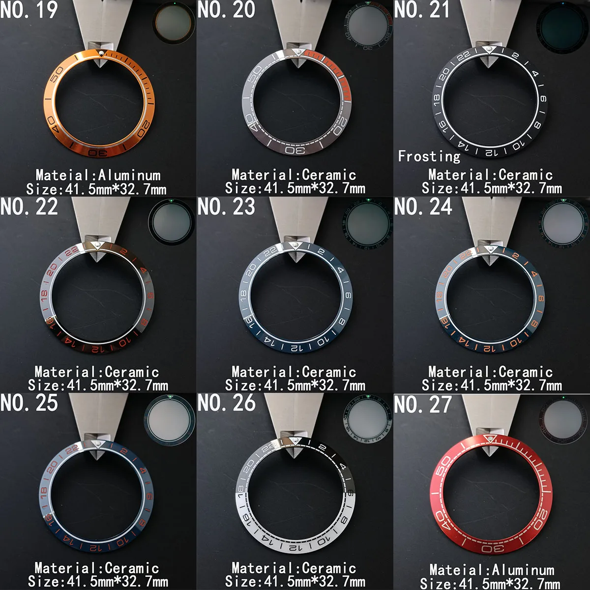 41.5*32.7mm Luminous Ceramic and Aluminum Bezel Insert Replacement Watch Parts Seamaster Series