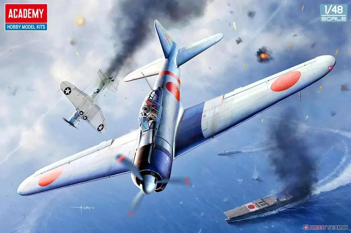 Academy Hobby 12352 1/48 Scale A6M2b Zero Fighter Model 21 `Battle of Midway`Model Kit