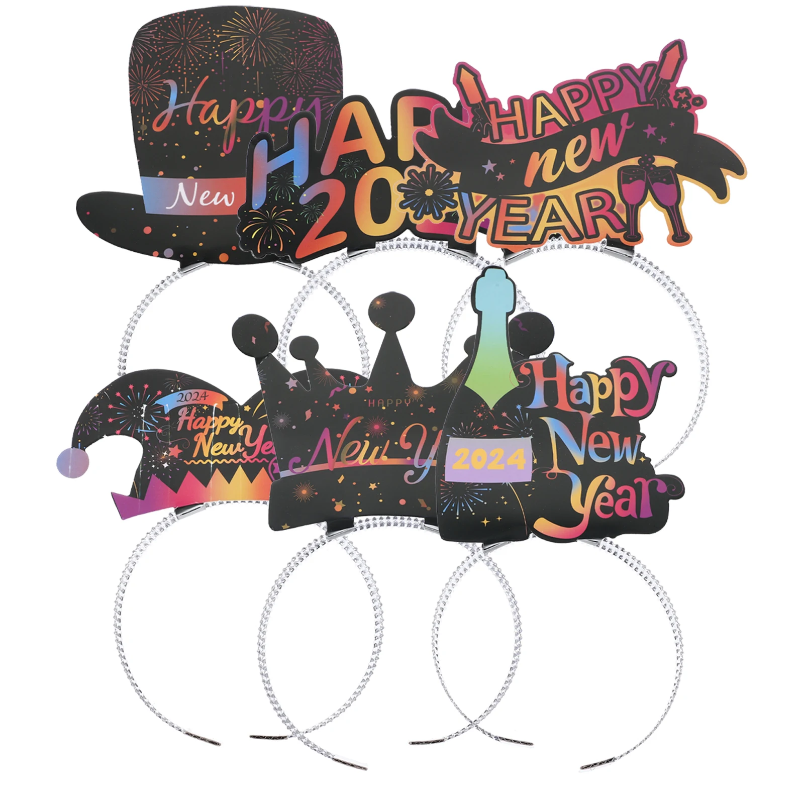 

6 Pcs Hair Accessories for Happy New Year Headband Years Headwear Party Hoops Miss