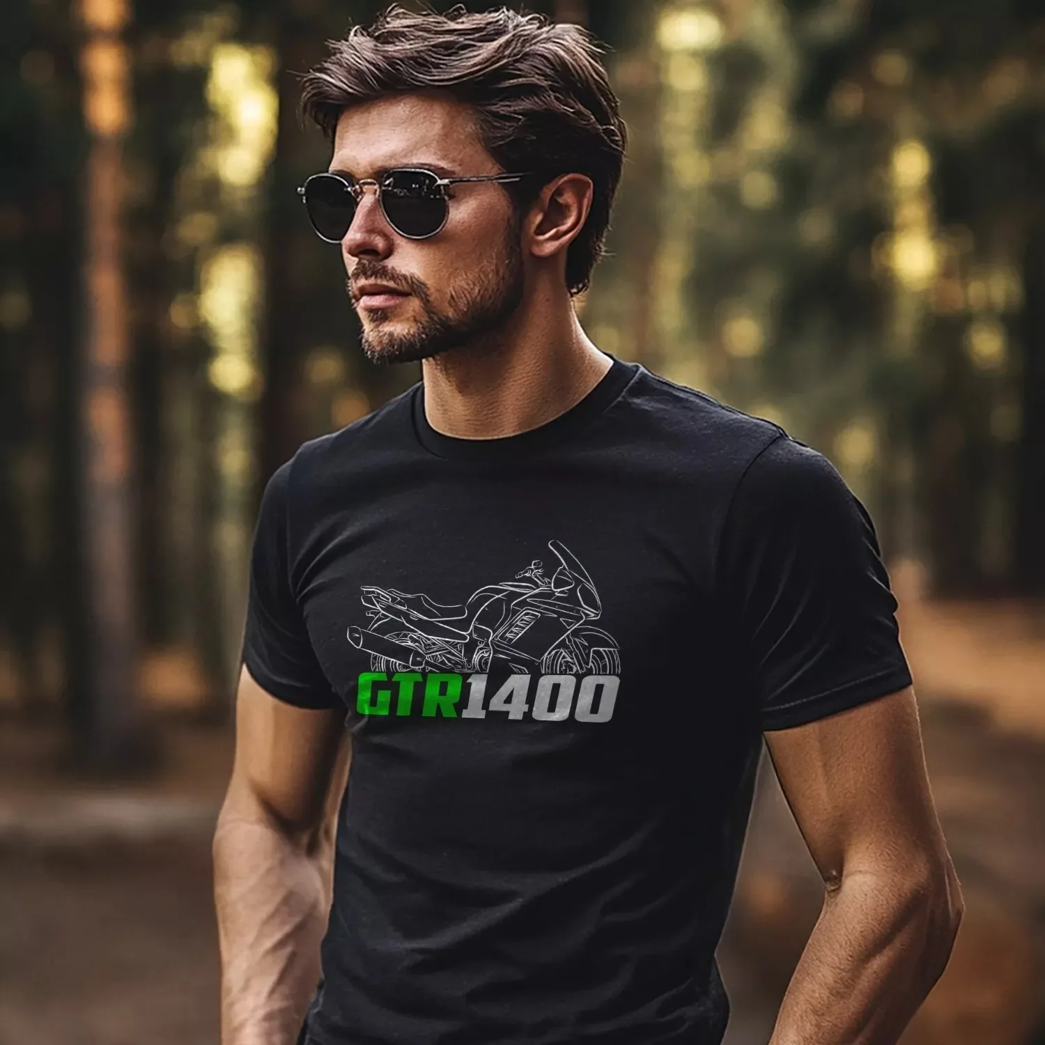 GTR 1400 & Concours 14 2007-2022 - T-shirt de moto en coton pour le cyclisme quotidien, pour hommes et femmes