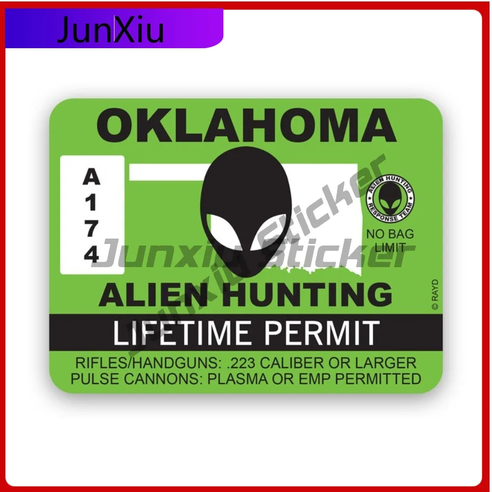 

Oklahoma Alien Hunting Weather Resistant Scratch Resistant Classic For Bumper Car Window Car Body Easy Apply Self Adhesive