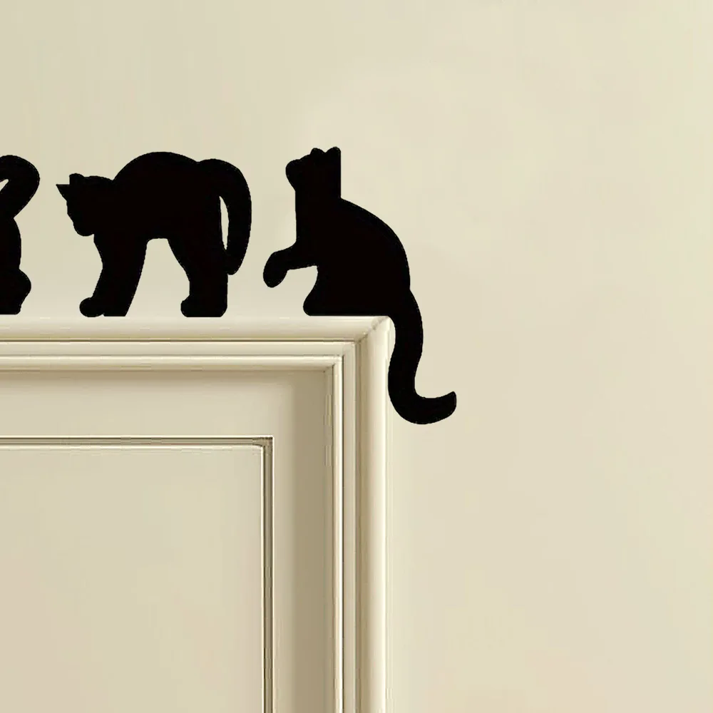 Cat Door Frame Wall Sticker, Switch Paste, Halloween Party, Background Layout Props, Decoração Do Quarto