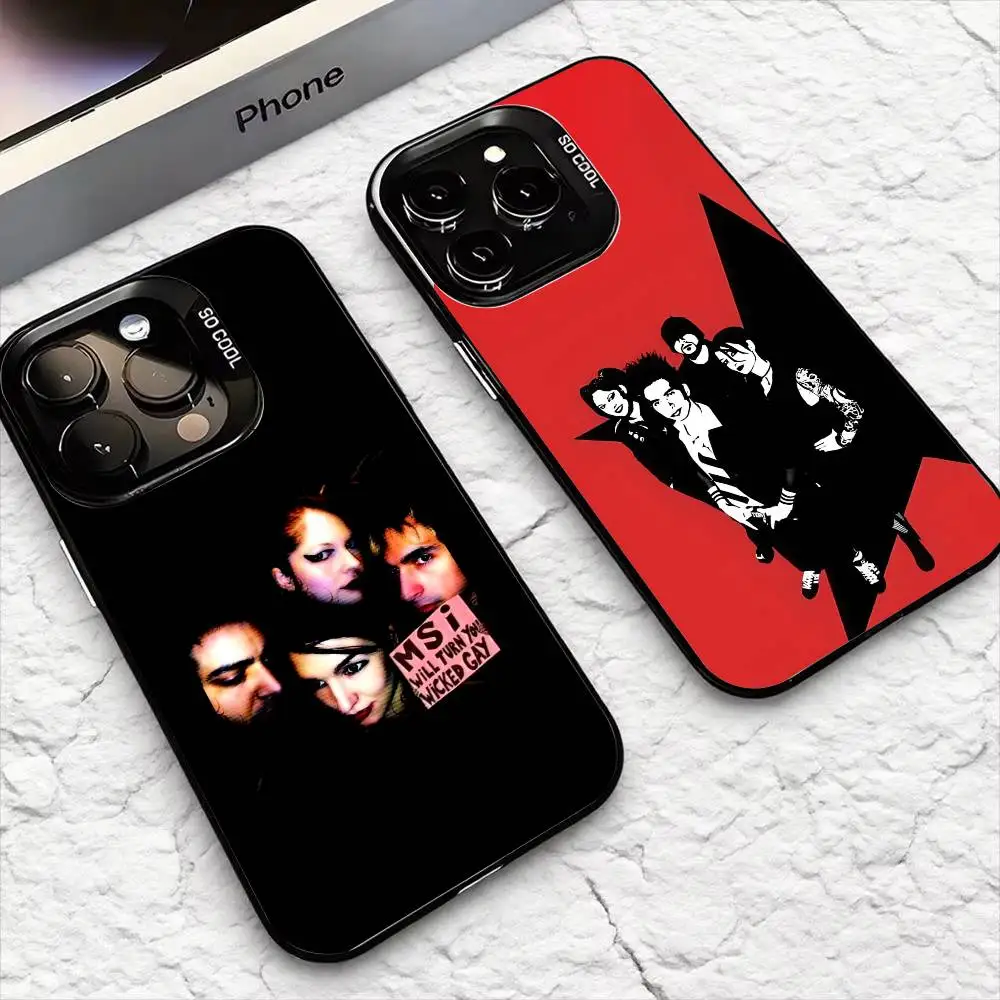 

M-Mindless S-Self I-Indulgence For iPhone 16,15,14,13,12,11,8,7,Pro,Max,Plus,Mini,XS,SE Anti Fall Black Matte Hard