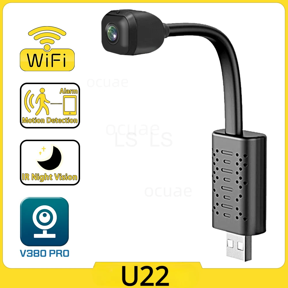 

4MP Wifi Surveillance Mini Camera USB AP Hotspot 120° Ultra Wide Angle Motion Detection Night Vision IP Camcorder V380 Recorder