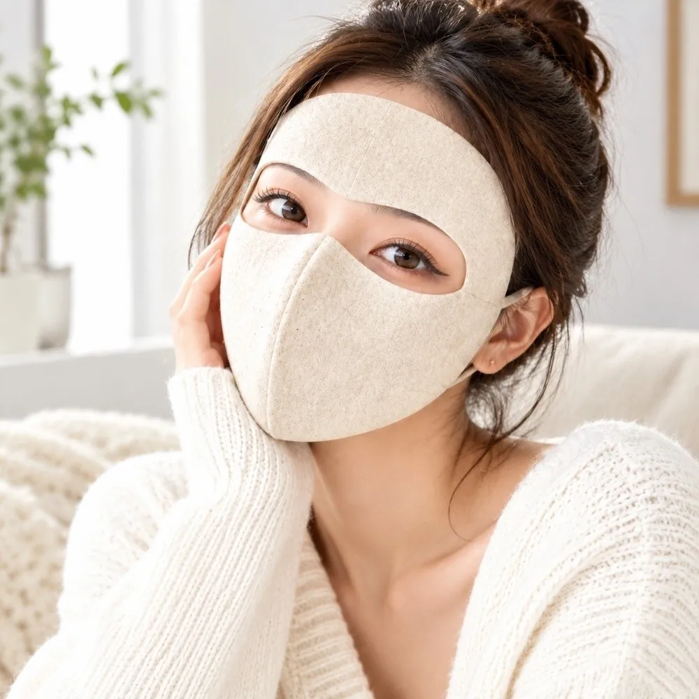 Ear Loop Velvet Winter Warm Face Mask Thickened Warm Cycling Mask Face Cover Cold-Proof Dustproof Mask Unisex