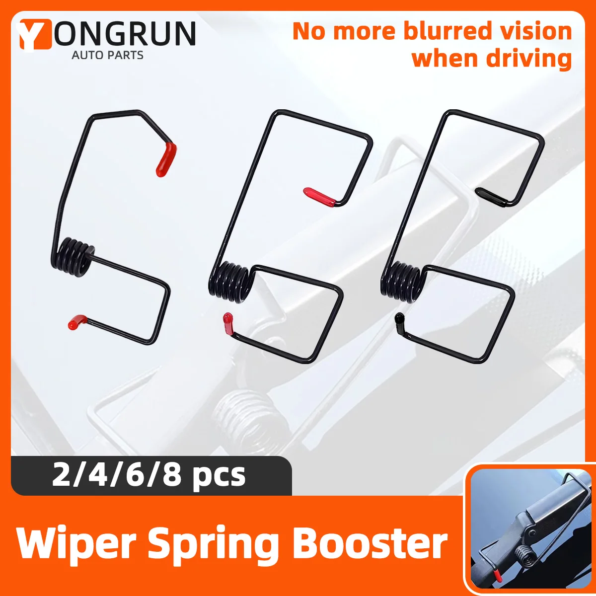 

YONGRUN 2/4 шт. вспомогательная пружина для автомобильного стеклоочистителя, оснащенная резиновой защитной накладкой, вспомогательная пружина для дворника, бесшумная вспомогательная пружина для стеклоочистителя