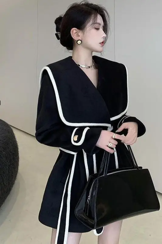 

Длинный плащ женский Casaco Feminino Femme приталенный складной модный свободный крой модная весенне-осенняя верхняя одежда оверсайз