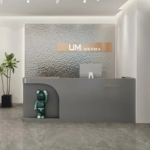 Simple Modern Clothing Cosmetology Shop Cashier Stainless Steel Bar Counter Store Reception Counter