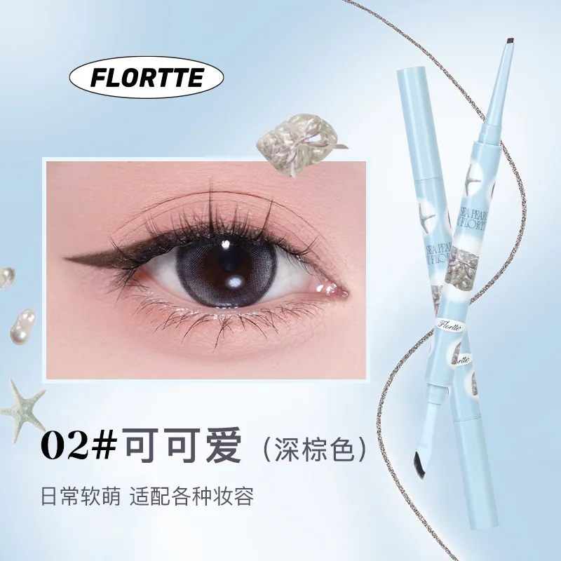 Eyeliner-Stift FLORTTE Glass Sea Ultrafeiner, langlebiger, farbiger, flacher Eyeliner-Gelstift